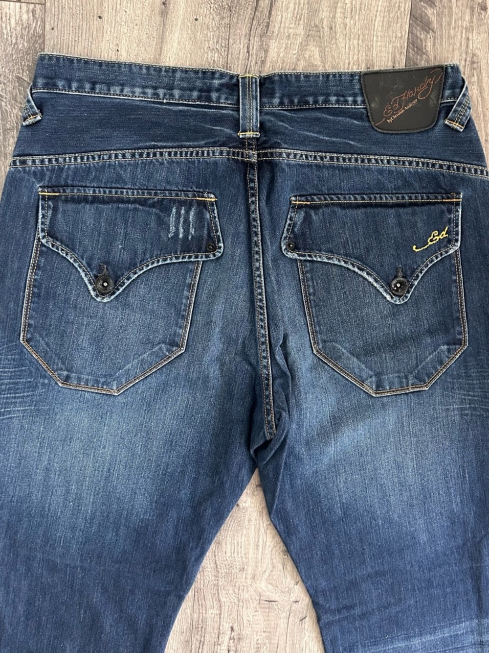 Ed Hardy Christian Audigier Jeans Vintage W36 L34 Button Fly Flap Pocket